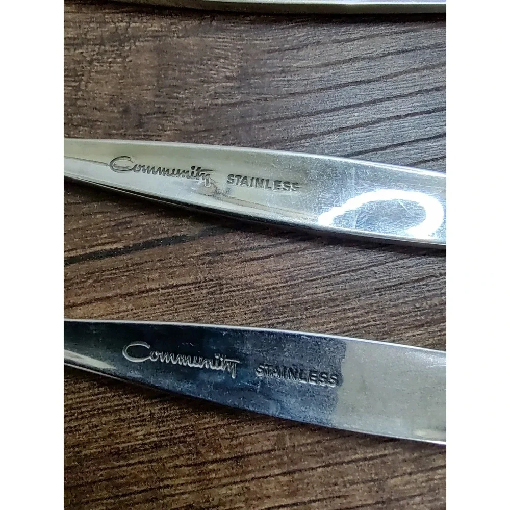 Venetia Community Stainless DessertSalad Forks Lot of 4 Oneida Flatware 6.75